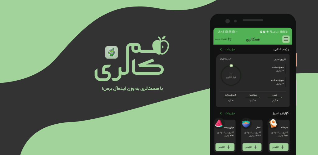 نرم افزار محاسبه کالری مواد غذایی